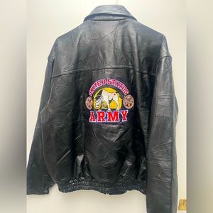 Vintage “United States Army” leather patchwork jacket *lightly used